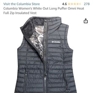 Black Columbia Dress Puffy Vest with Omni Heat